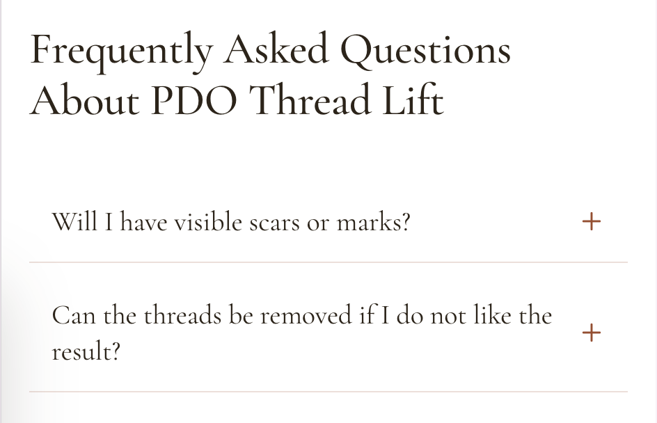 FAQ accordion block on a Desert Bloom page